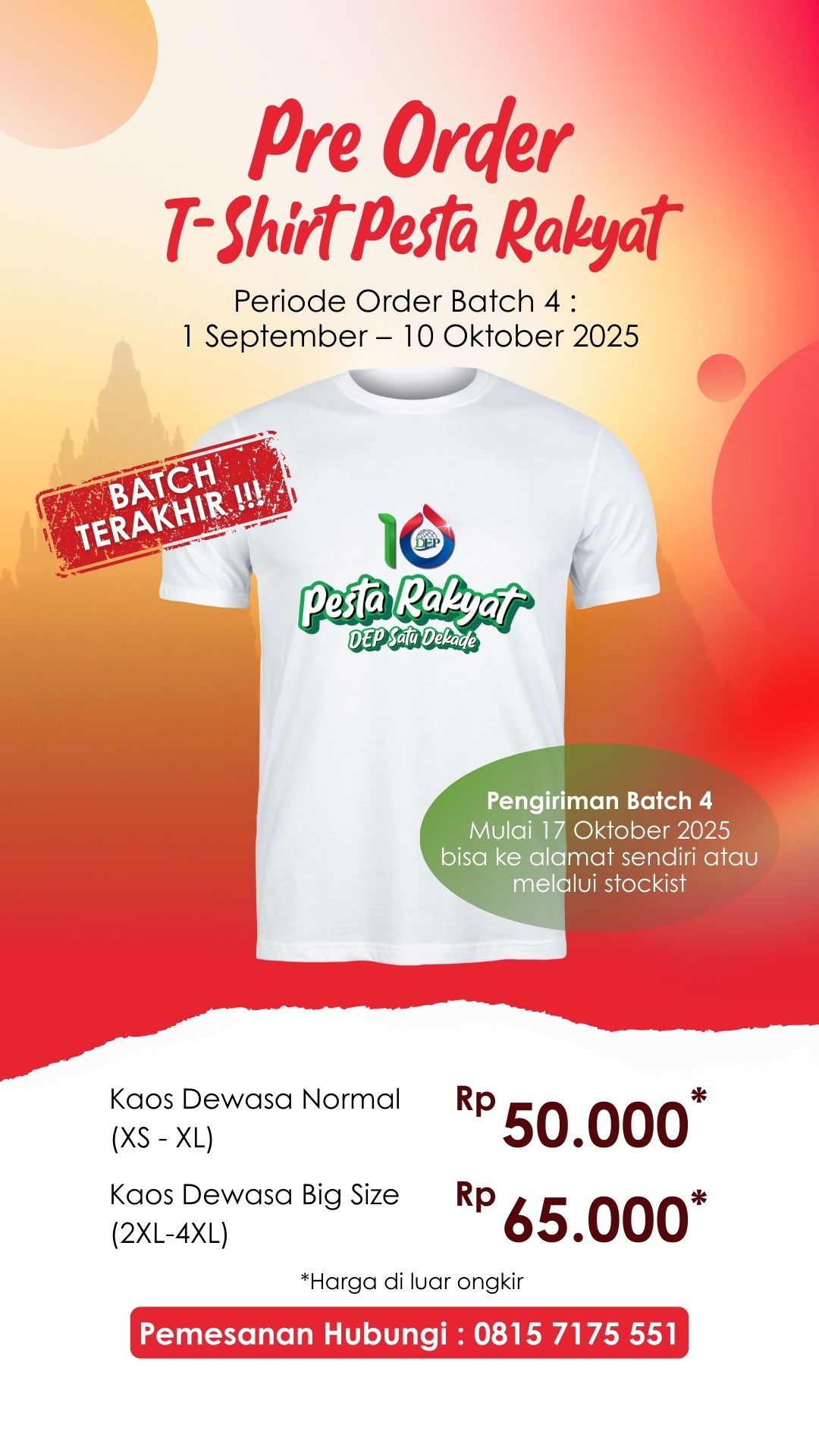 Tshirt Pesta Rakyat DEP Satu Dekade 2025 1