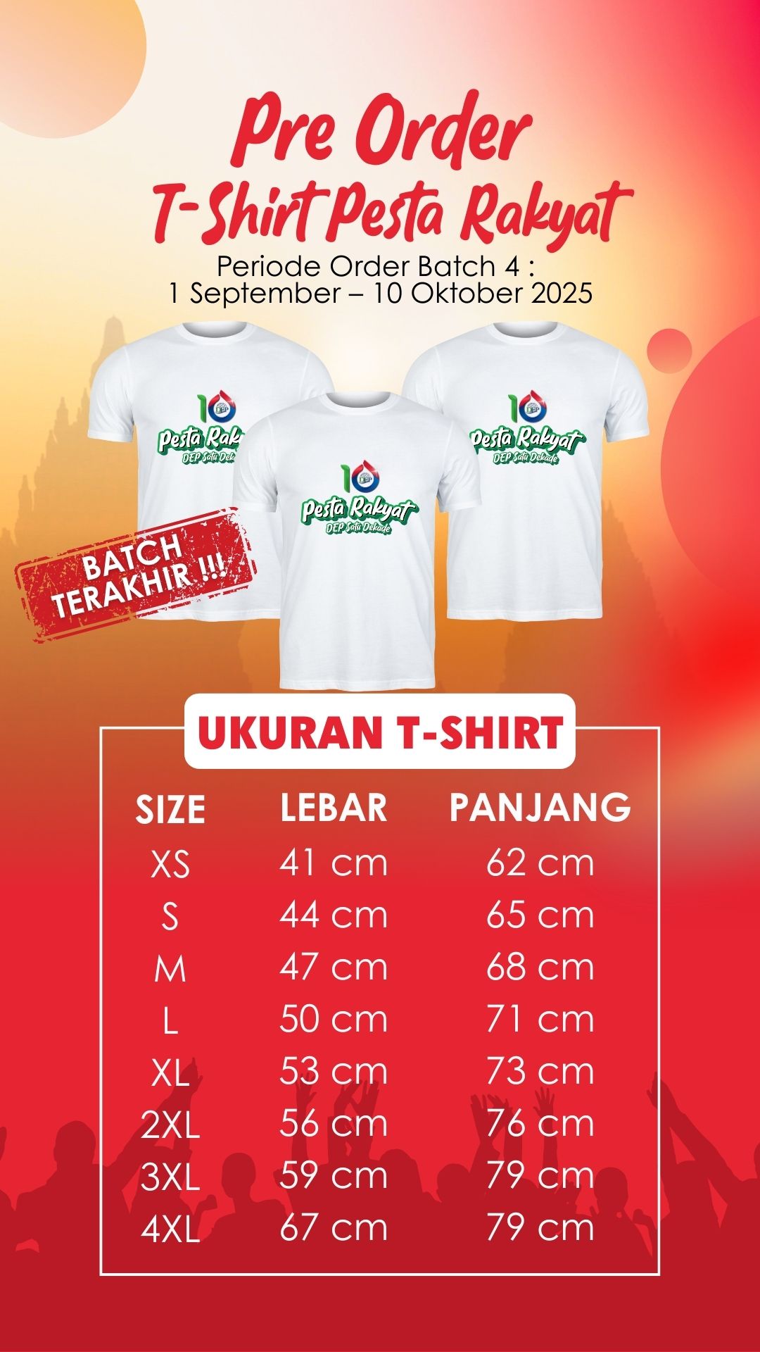 Tshirt Pesta Rakyat DEP Satu Dekade 2025 2