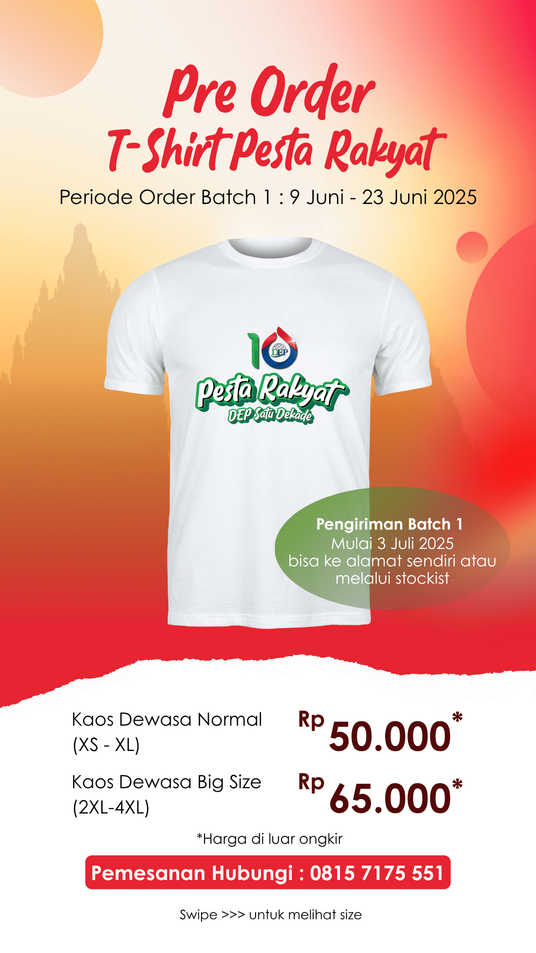 Tshirt Pesta Rakyat DEP Satu Dekade 2025 1