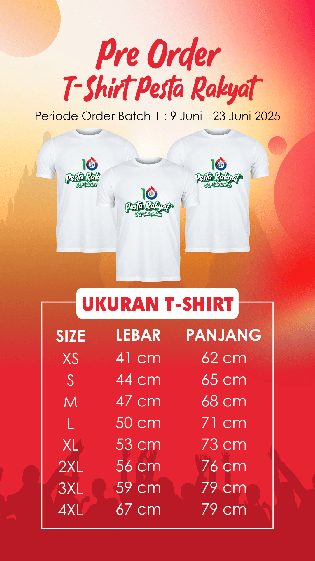 Tshirt Pesta Rakyat DEP Satu Dekade 2025 2